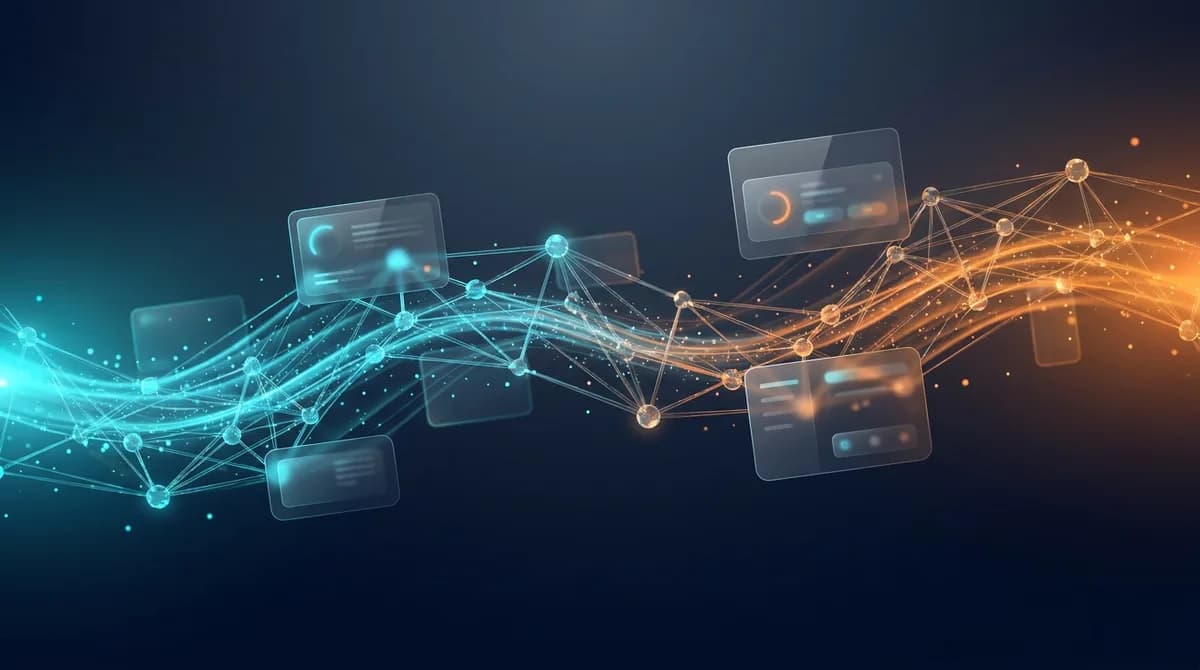 Illustration abstraite des fonctionnalités de la plateforme Twinty